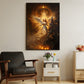 Angel's Embrace Of Light And Shadow, Christmas Canvas Painting, Xmas Wall Art Decor - Christmas Poster Gift For Angel Lovers