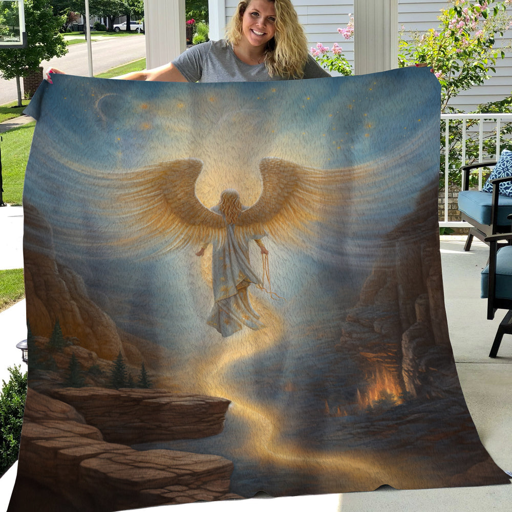 Angel Spreads Her Wings Christmas, Angel Xmas Fleece Blanket & Sherpa Blanket Gift