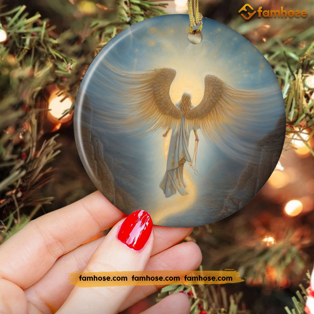 Guardian of the Celestial Pass, Angel Circle Ceramic Ornament Christmas Gift