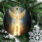 Guardian Angel's Embrace, Angel Circle Ceramic Ornament Christmas Gift