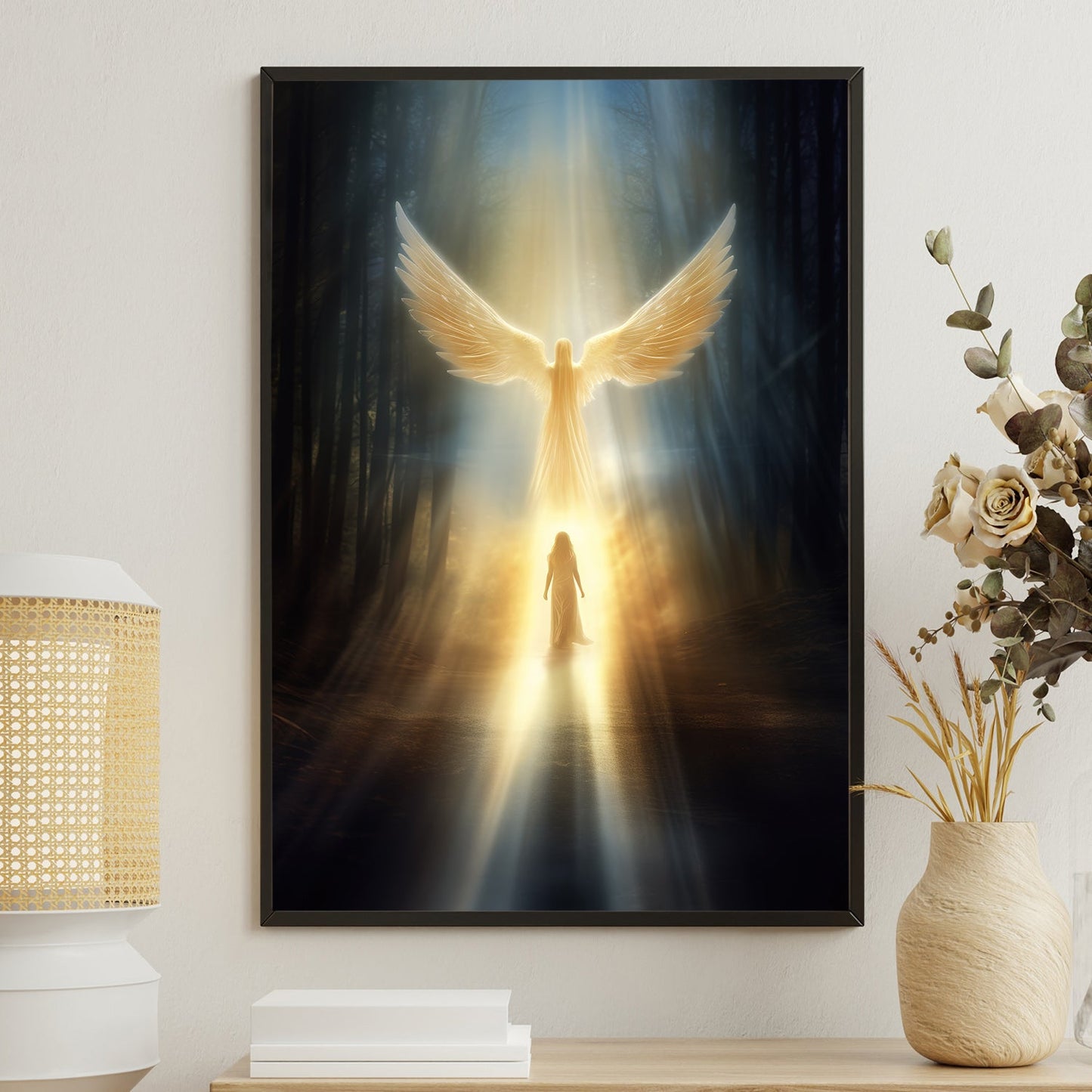 Divine Nativity Light of the World, Christmas Canvas Painting, Xmas Wall Art Decor - Christmas Poster Gift For Angel Lovers