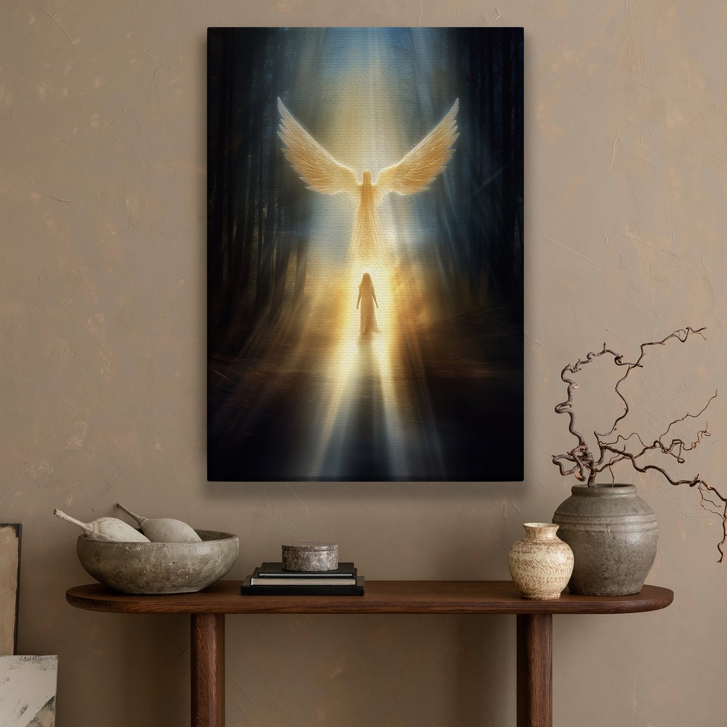 Divine Nativity Light of the World, Christmas Canvas Painting, Xmas Wall Art Decor - Christmas Poster Gift For Angel Lovers