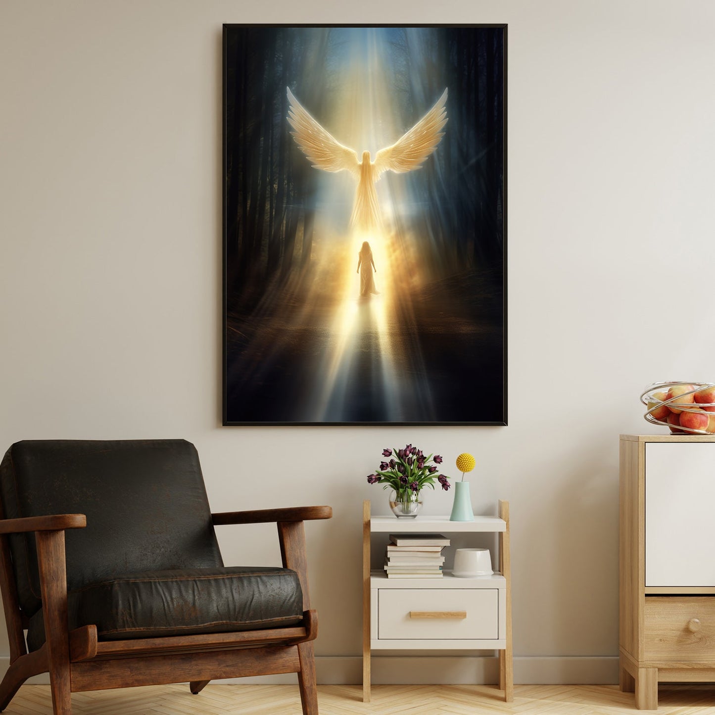 Divine Nativity Light of the World, Christmas Canvas Painting, Xmas Wall Art Decor - Christmas Poster Gift For Angel Lovers