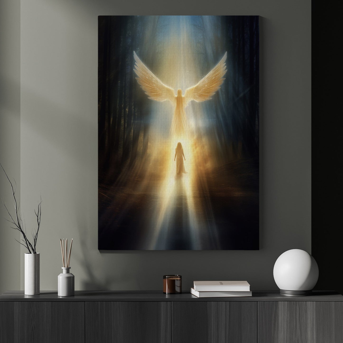 Divine Nativity Light of the World, Christmas Canvas Painting, Xmas Wall Art Decor - Christmas Poster Gift For Angel Lovers