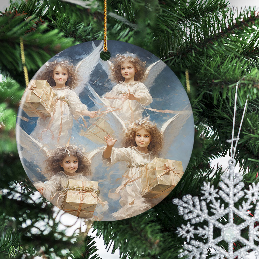 Angelic Deliverance Gifts from the Heavens, Angel Circle Ceramic Ornament Christmas Gift