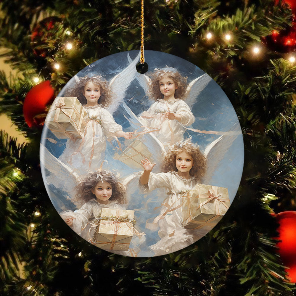 Angelic Deliverance Gifts from the Heavens, Angel Circle Ceramic Ornament Christmas Gift