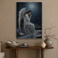 Lunar Lament The Angel's Midnight Solace, Christmas Canvas Painting, Xmas Wall Art Decor - Christmas Poster Gift For Angel Lovers