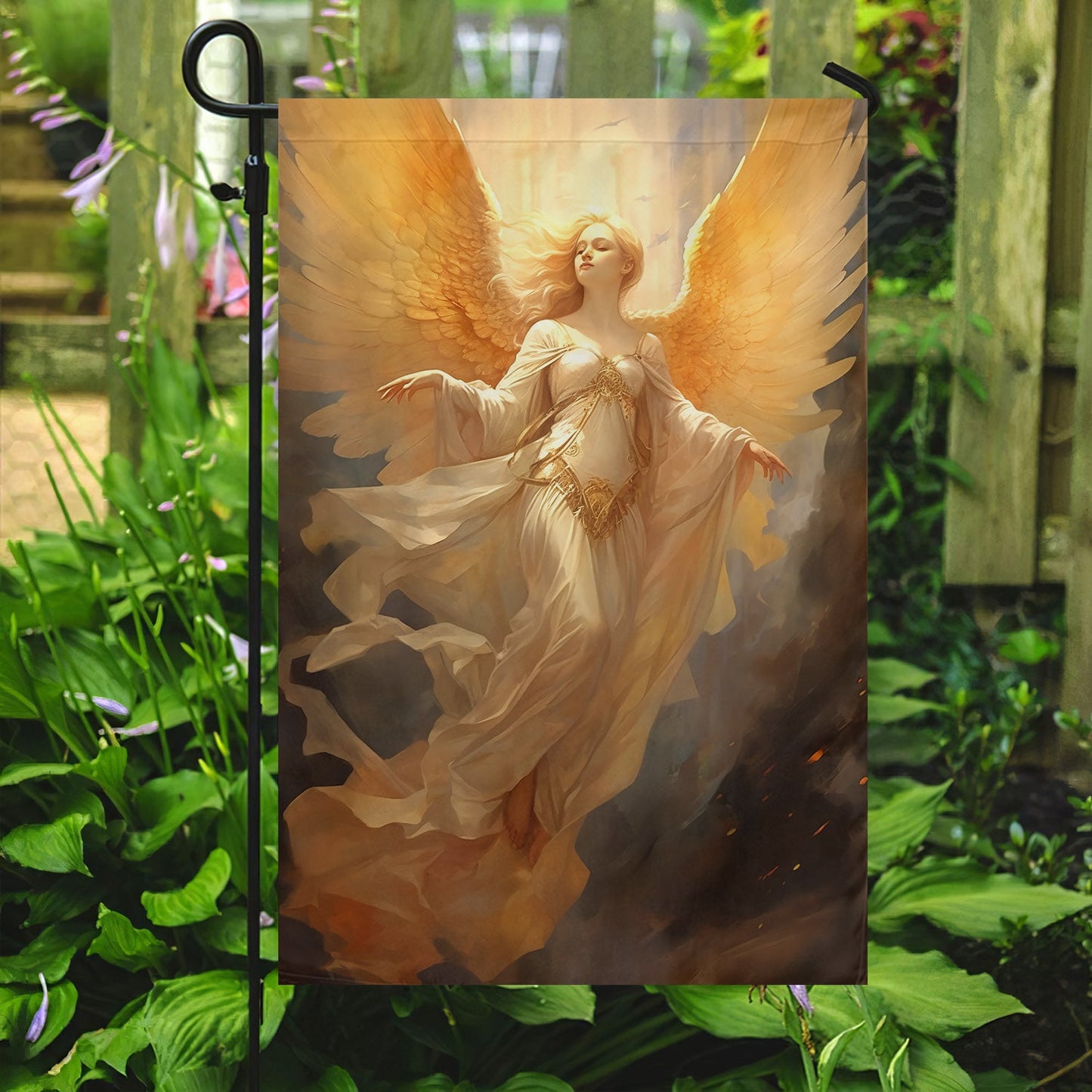 Angel On The Sky Christmas, Angel Xmas Garden Flag & House Flag Gift