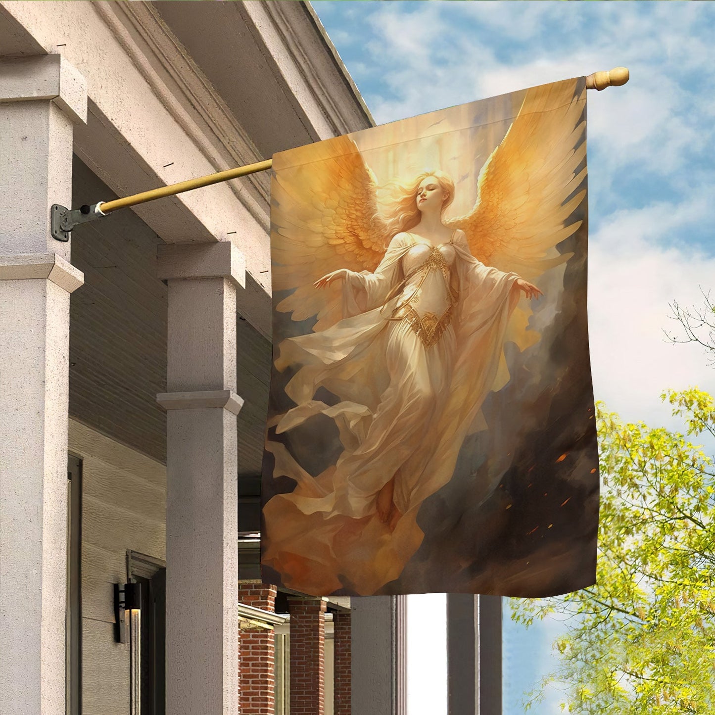 Angel On The Sky Christmas, Angel Xmas Garden Flag & House Flag Gift