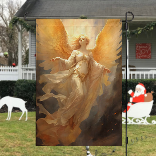 Angel On The Sky Christmas, Angel Xmas Garden Flag & House Flag Gift