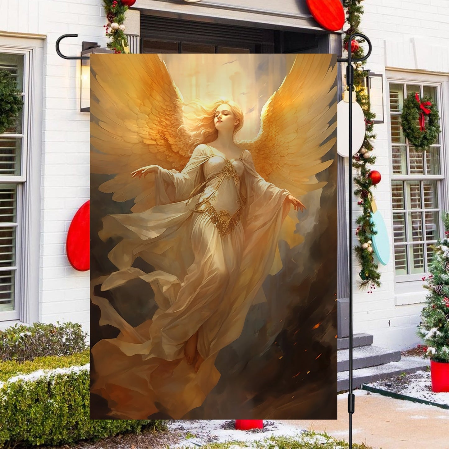 Angel On The Sky Christmas, Angel Xmas Garden Flag & House Flag Gift