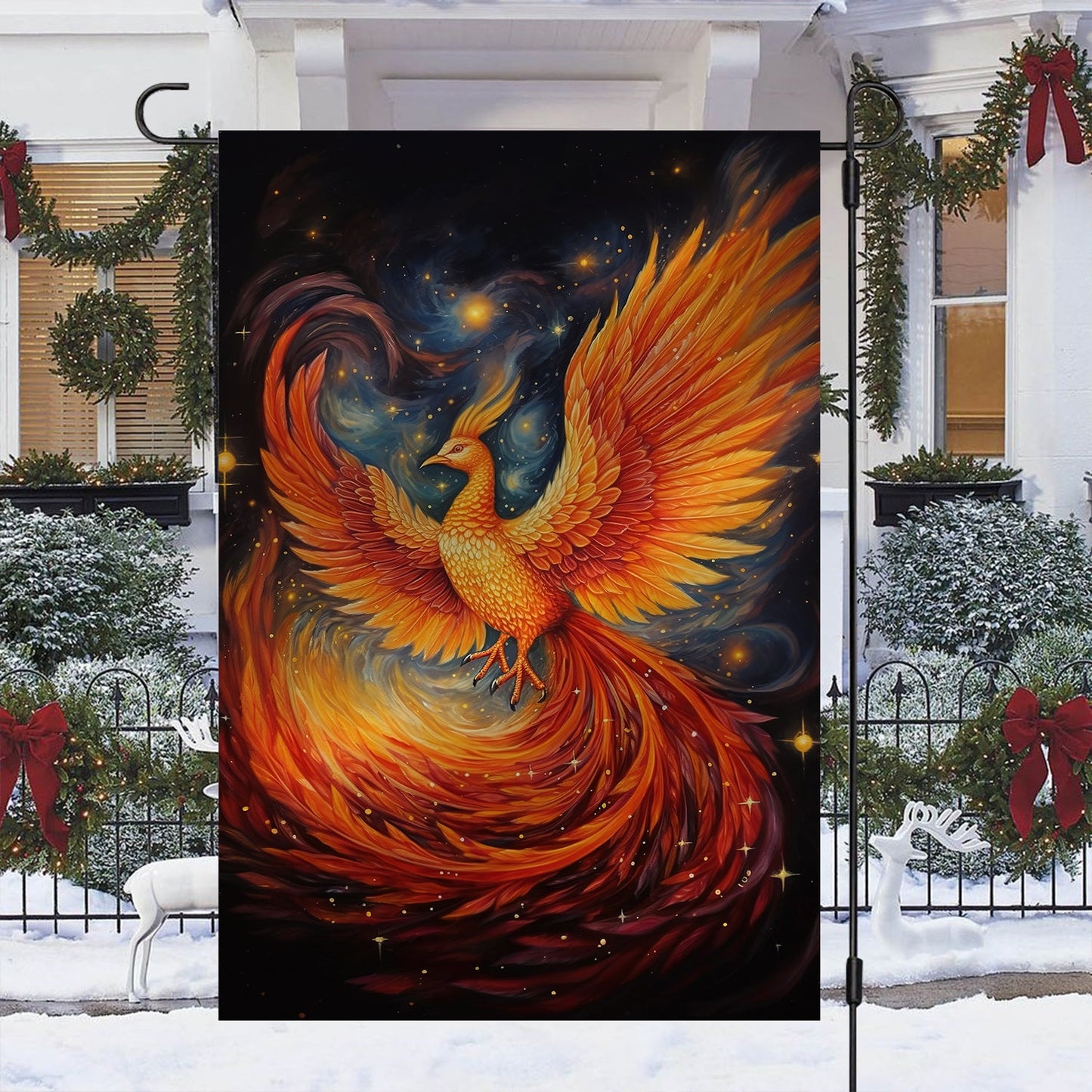 Phoenix Spreads Its Wings Christmas, Phoenix Xmas Garden Flag & House Flag Gift