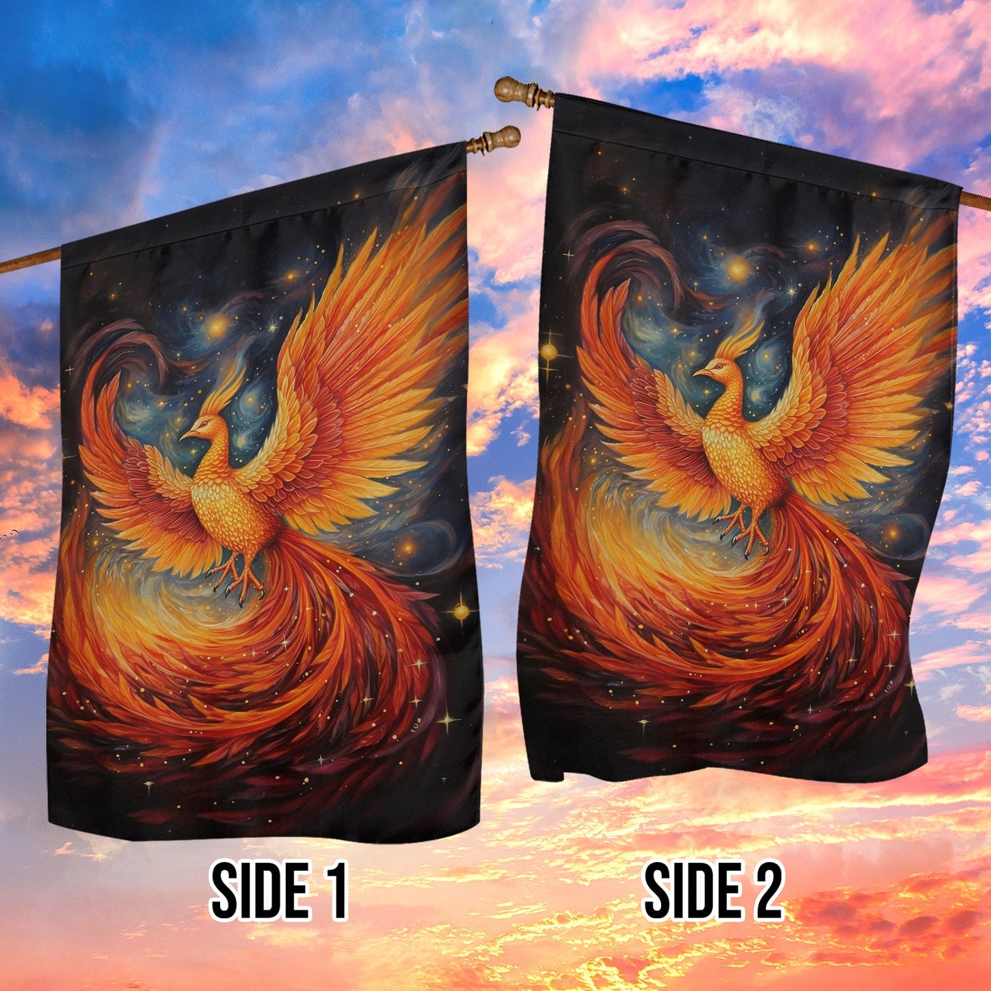 Phoenix Spreads Its Wings Christmas, Phoenix Xmas Garden Flag & House Flag Gift