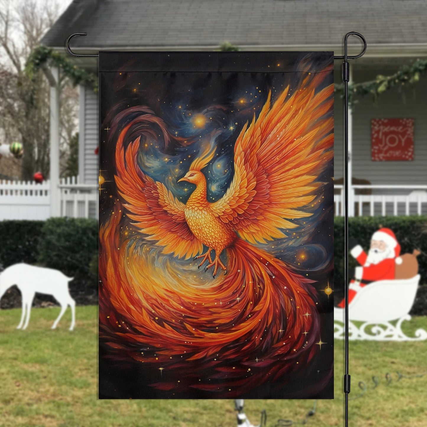 Phoenix Spreads Its Wings Christmas, Phoenix Xmas Garden Flag & House Flag Gift