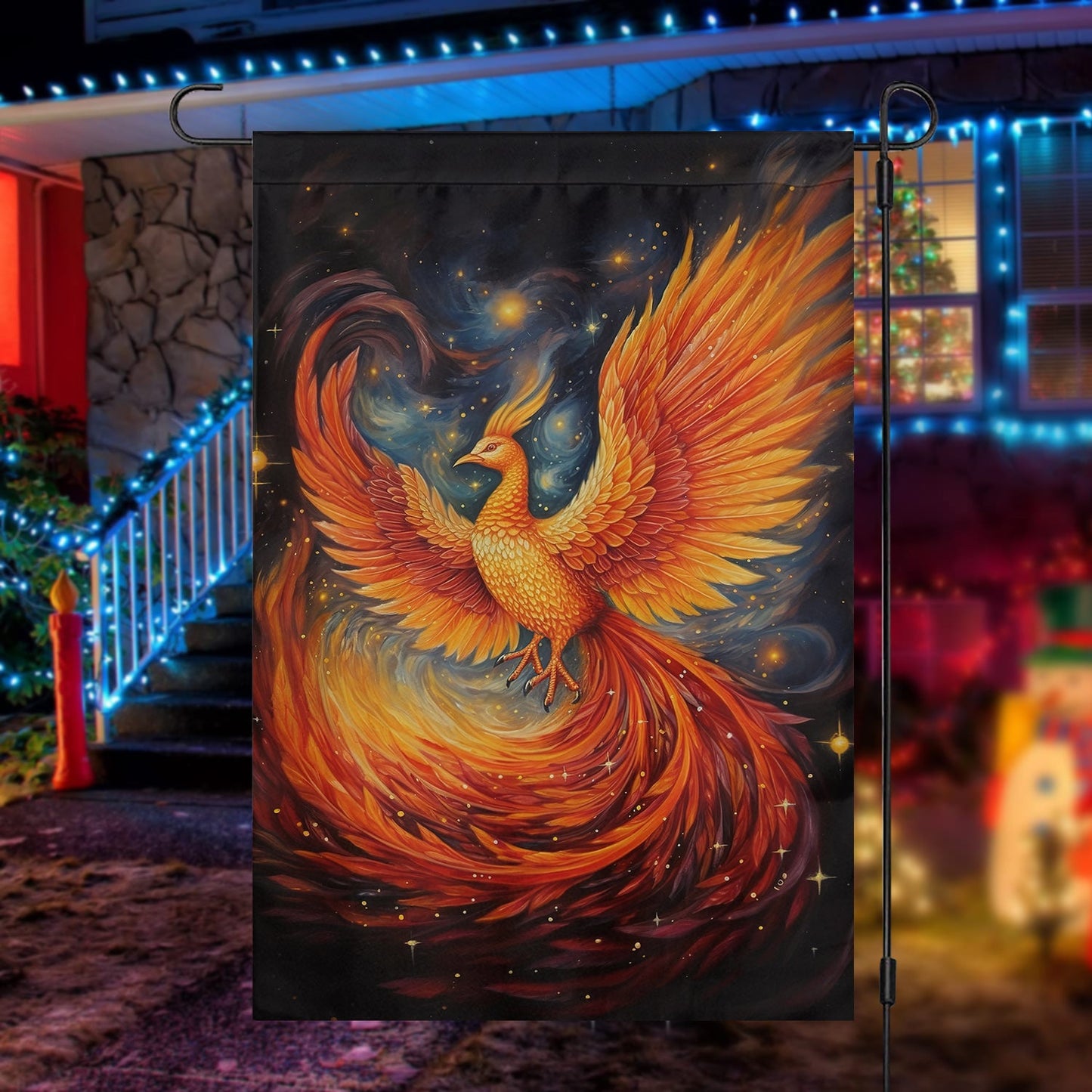 Phoenix Spreads Its Wings Christmas, Phoenix Xmas Garden Flag & House Flag Gift