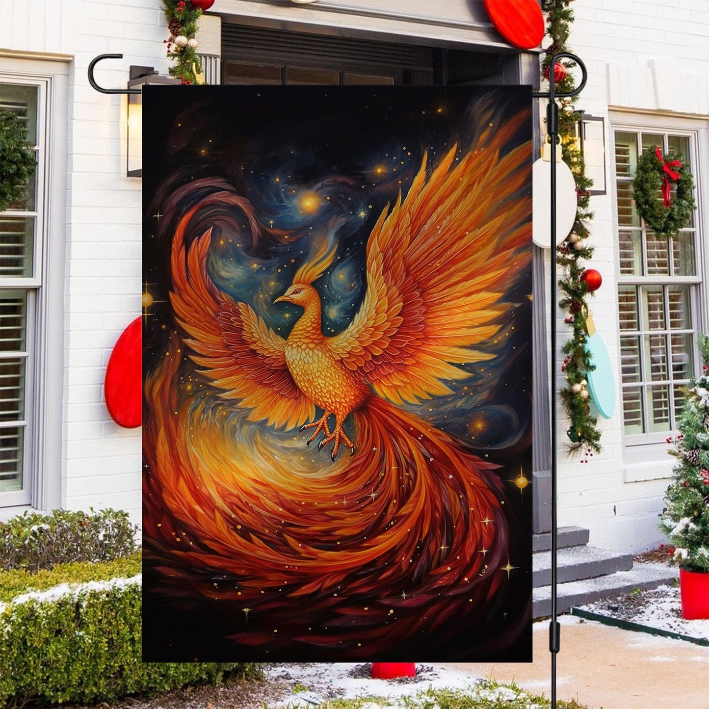 Phoenix Spreads Its Wings Christmas, Phoenix Xmas Garden Flag & House Flag Gift