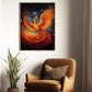 Resplendent Rebirth Dance of the Cosmic Phoenix, Christmas Canvas Painting, Xmas Wall Art Decor - Christmas Poster Gift For Phoenix Lovers