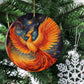 Dance of the Cosmic Phoenix, Phoenix Circle Ceramic Ornament Christmas Gift