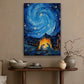 Starry Night Nativity A Celestial Celebration of Birth, Christmas Canvas Painting, Xmas Wall Art Decor - Christmas Poster Gift