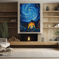 Starry Night Nativity A Celestial Celebration of Birth, Christmas Canvas Painting, Xmas Wall Art Decor - Christmas Poster Gift