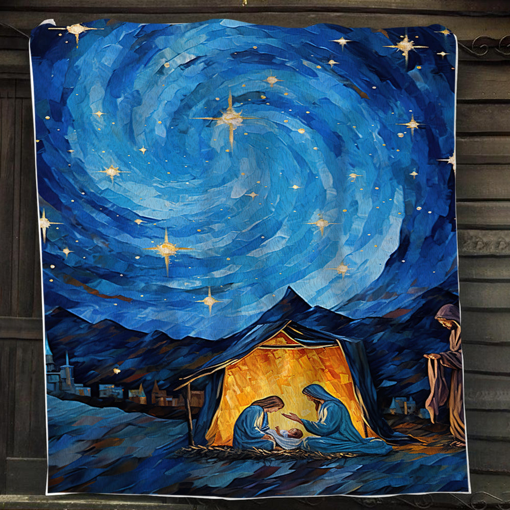 Starry Night Nativity A Celestial Miracle Christmas, Phoenix Xmas Fleece Blanket & Sherpa Blanket Gift