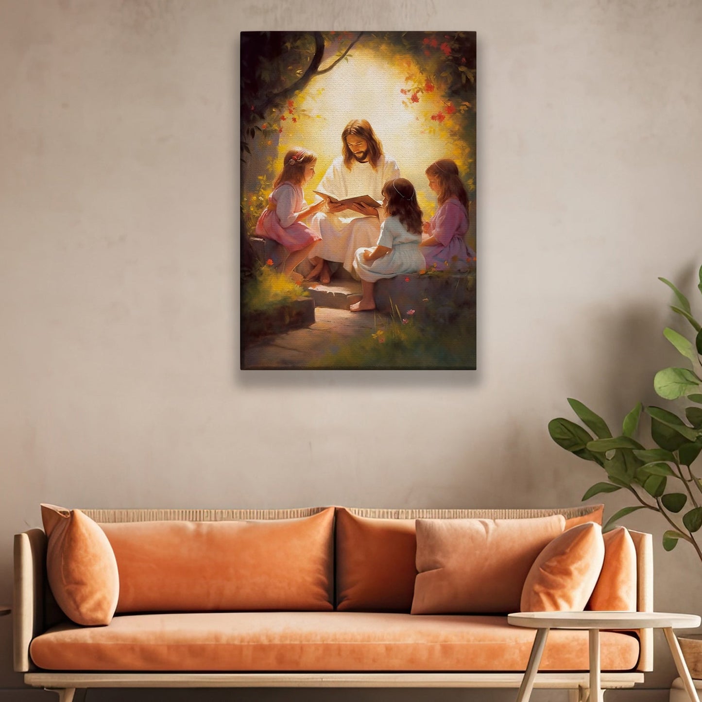 Enchanted Storytime Whispers of Nature, Jesus Canvas Painting, Christmas Xmas Wall Art Decor - Jesus Poster Gift