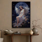 Guardian of the Night Blooms Christmas Canvas Painting, Xmas Wall Art Decor - Angel Poster Gift