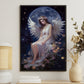 Guardian of the Night Blooms Christmas Canvas Painting, Xmas Wall Art Decor - Angel Poster Gift
