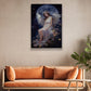 Guardian of the Night Blooms Christmas Canvas Painting, Xmas Wall Art Decor - Angel Poster Gift