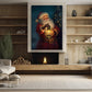 Guiding Light Santa's Midnight Journey Christmas Canvas Painting, Xmas Wall Art Decor - Santa Claus Poster Gift