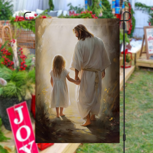Guided By Faith, Nativity Garden Flag & House Flag Gift, Gift For Christians Lovers