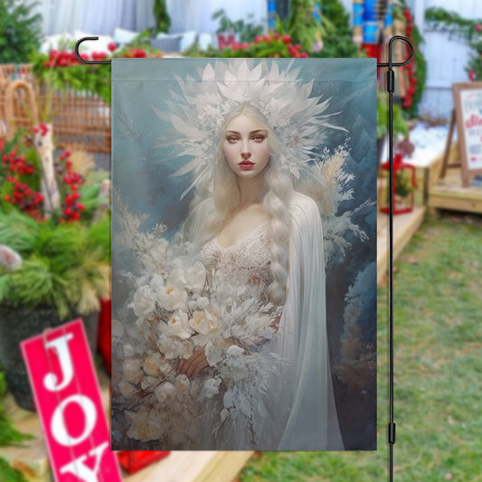Ice Queen's Elegy, Goddess Garden Flag & House Flag Gift, Gift For Goddess Lovers