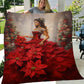 Princess In The Red Dress, Princess Christmas Fleece Blanket & Sherpa Blanket Gift