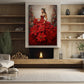 Poinsettia Princess A Dance of Festive Blooms Christmas Canvas Painting, Xmas Wall Art Decor - Angel Poster Gift