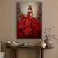 Poinsettia Princess A Dance of Festive Blooms Christmas Canvas Painting, Xmas Wall Art Decor - Angel Poster Gift