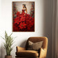 Poinsettia Princess A Dance of Festive Blooms Christmas Canvas Painting, Xmas Wall Art Decor - Angel Poster Gift