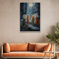 Enchanted Evening Whispers Among the Flower Fairies Christmas Canvas Painting, Xmas Wall Art Decor - Angel Poster Gift