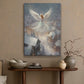 Seraphic Guardian A Winter's Embrace Over the Village Christmas Canvas Painting, Xmas Wall Art Decor - Angel Poster Gift