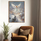 Seraphic Guardian A Winter's Embrace Over the Village Christmas Canvas Painting, Xmas Wall Art Decor - Angel Poster Gift