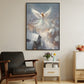 Seraphic Guardian A Winter's Embrace Over the Village Christmas Canvas Painting, Xmas Wall Art Decor - Angel Poster Gift