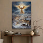 Divine Watcher Winter's Serene Embrace Christmas Canvas Painting, Xmas Wall Art Decor - Angel Poster Gift