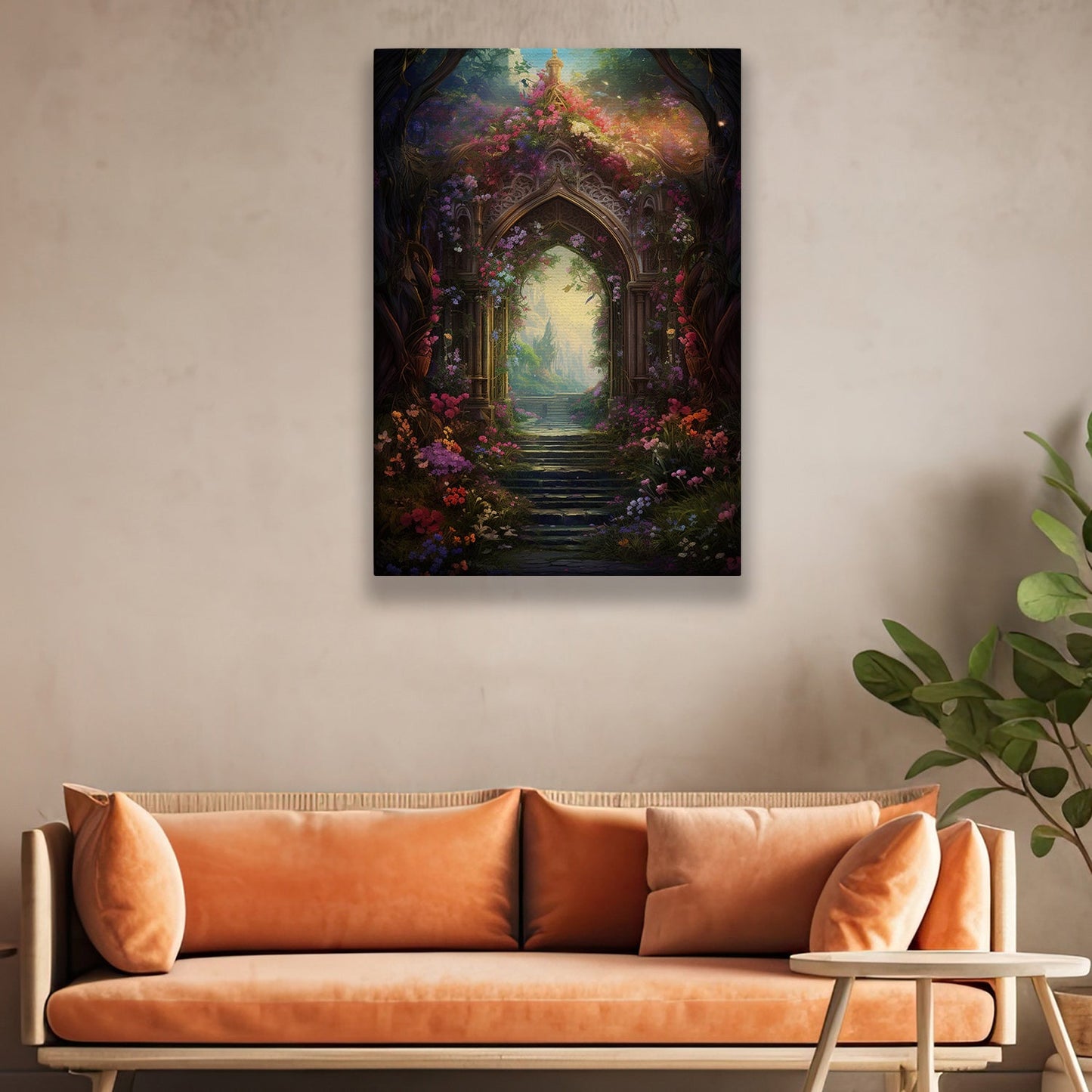 Gateway to the Enchanted Realm Christmas Canvas Painting, Xmas Wall Art Decor - Christmas Poster Gift