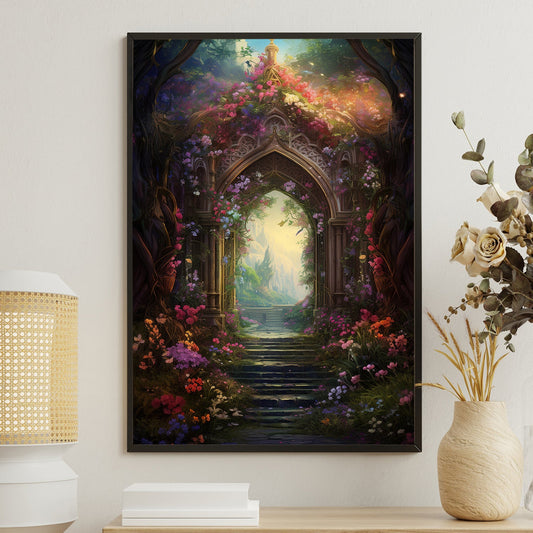 Gateway to the Enchanted Realm Christmas Canvas Painting, Xmas Wall Art Decor - Christmas Poster Gift
