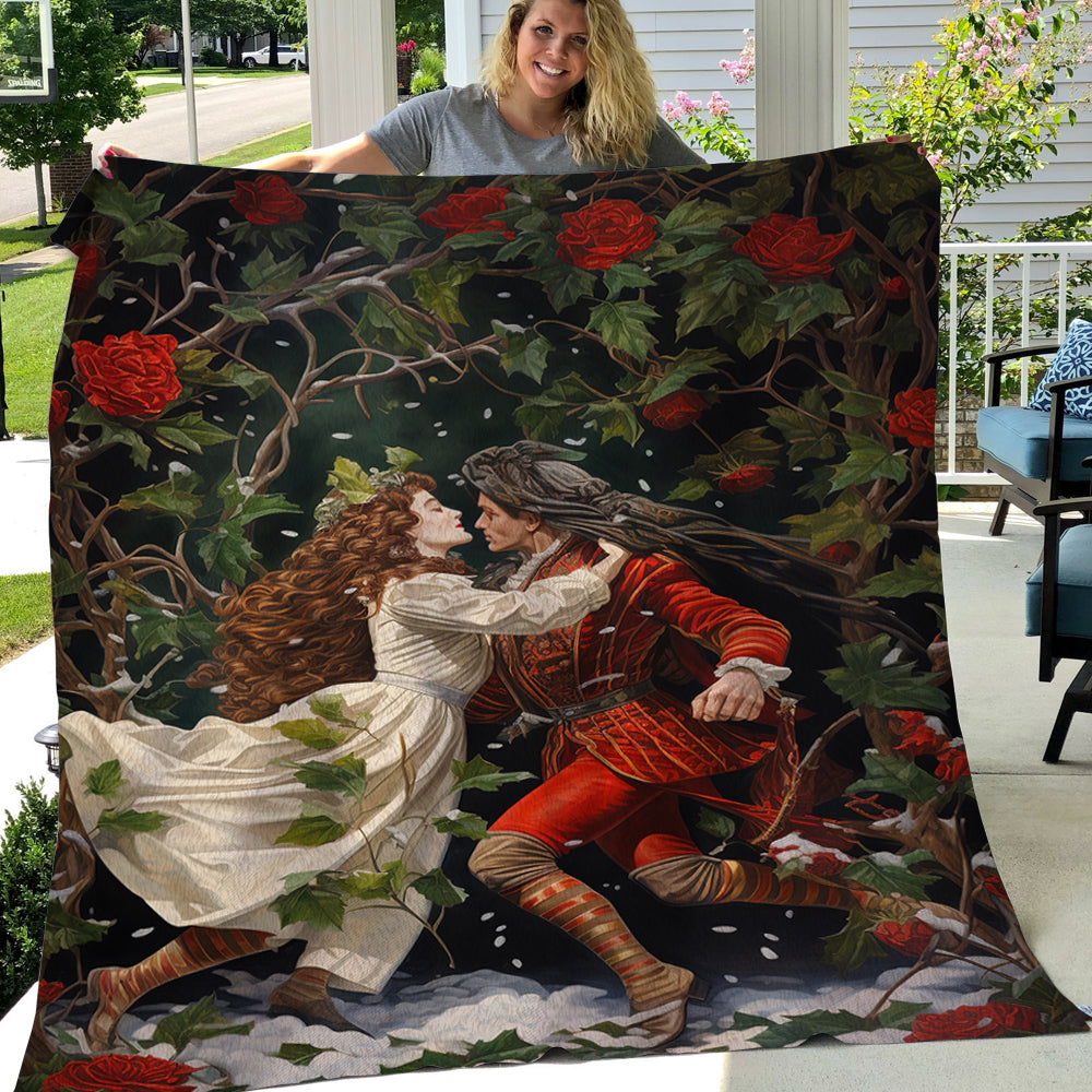 A Midwinter's Enchanted Embrace Christmas, Xmas Fleece Blanket & Sherpa Blanket Gift