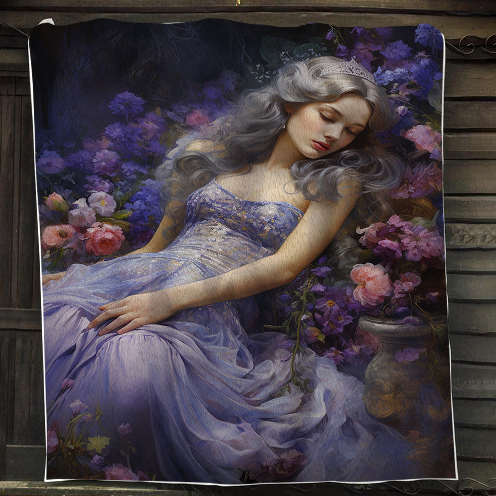 Angel Sleeping Alone In The Purple Garden Christmas, Angel Xmas Fleece Blanket & Sherpa Blanket Gift