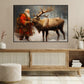 Santa Claus and His Majestic Reindeer in the Snowy Wilderness Christmas Canvas Painting, Xmas Wall Art Decor - Santa Claus Poster Gift