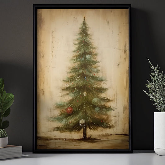 Vintage Christmas Elegance, Christmas Canvas Painting, Xmas Wall Art Decor - Christmas Poster Gift