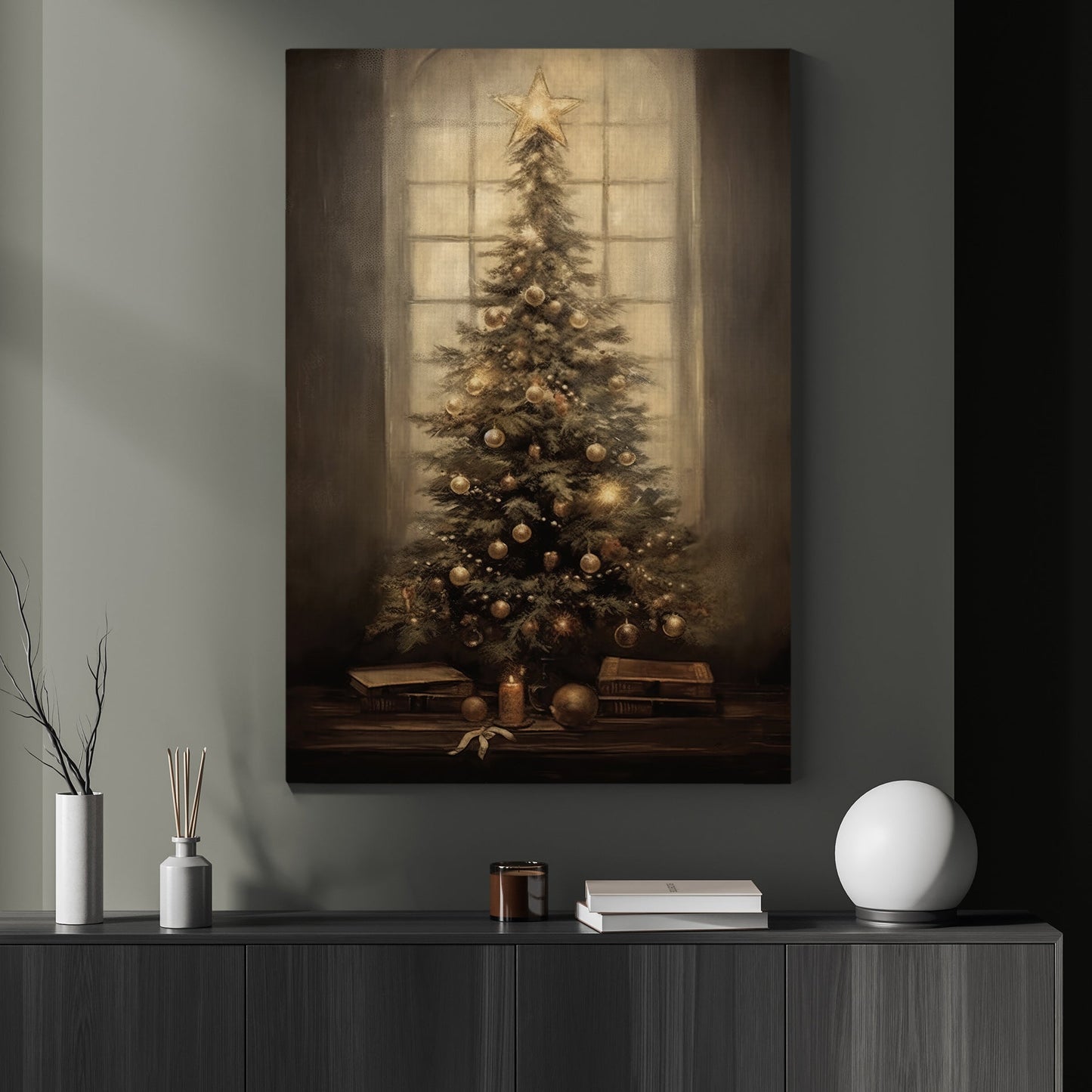 Twilight Noel Serenity, Christmas Canvas Painting, Xmas Wall Art Decor - Christmas Poster Gift