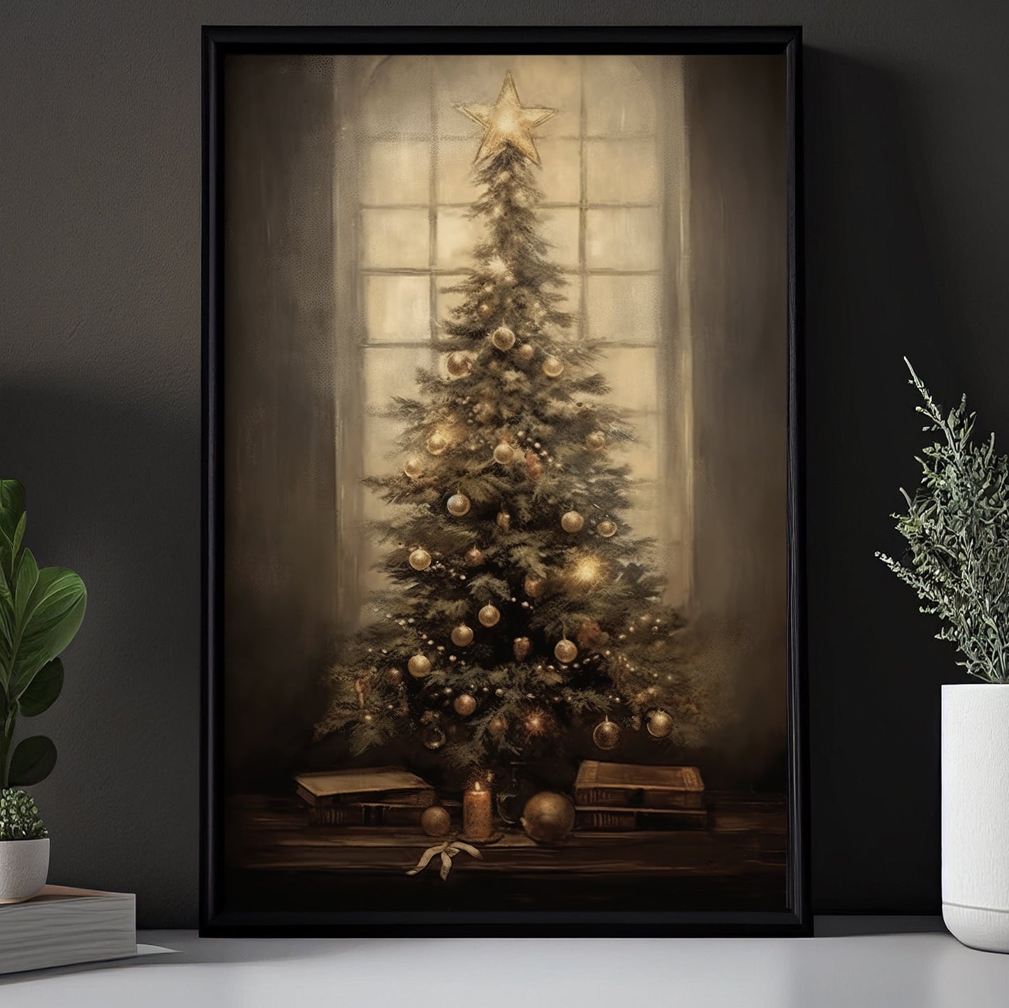 Twilight Noel Serenity, Christmas Canvas Painting, Xmas Wall Art Decor - Christmas Poster Gift