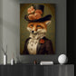 Fox in Floral Top Hat, Victorian Fox Christmas Canvas Painting, Xmas Wall Art Decor - Christmas Poster Gift For Fox Lovers